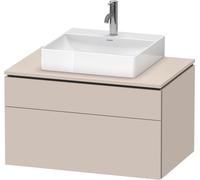Duravit L-Cube Meuble sous-lavabo en console suspendu, avec plan de toilette en console, 2 tiroirs, 820x482x550mm, LC4880091910000, Couleur: DÃ©cor taupe mat