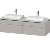 Duravit L-Cube Meuble sous-lavabo en console suspendu, avec plan de toilette en console, 4 tiroirs, pour deux vasques, 1620x482x550mm, LC4873B07070000, Couleur: DÃ©cor gris bÃ©ton mat