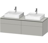 Duravit L-Cube Meuble sous-lavabo en console suspendu, avec plan de toilette en console, 4 tiroirs, pour deux vasques, 1420x482x550mm, LC4872B07070000, Couleur: DÃ©cor gris bÃ©ton mat