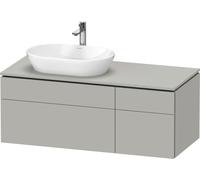 Duravit L-Cube Meuble sous-lavabo en console suspendu, avec plan de toilette en console, 4 tiroirs, vasque à gauche, 1220x482x550mm, LC4876007070000, Couleur: DÃ©cor gris bÃ©ton mat