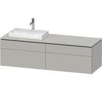 Duravit L-Cube Meuble sous-lavabo en console suspendu, avec plan de toilette en console, 4 tiroirs, vasque à gauche, 1620x482x550mm, LC4871L07070000, Couleur: DÃ©cor gris bÃ©ton mat
