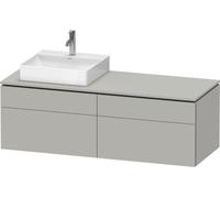 Duravit L-Cube Meuble sous-lavabo en console suspendu, avec plan de toilette en console, 4 tiroirs, vasque à gauche, 1420x482x550mm, LC4870L07070000, Couleur: DÃ©cor gris bÃ©ton mat