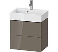 Meuble Pour Lavabo Encastrable Duravit L-Cube 2 tiroirs, pour Lavabo Vero Air 584mm Gris Flanelle Brillant LC621908989
