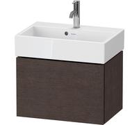 Duravit L-Cube meuble sous-lavabo mural Compact, 1 tiroir, largeur : 584mm, pour Vero Air 236860, LC611907272, Couleur: placage en chêne véritable brossé foncé