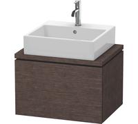 Duravit L-Cube Meuble sous-lavabo pour console, Compact, suspendu, 1 tiroir, 620x400x477mm, LC580007272, Couleur: placage en chêne véritable brossé foncé