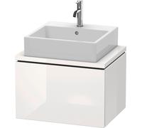 Duravit Meuble sous-lavabo L-Cube LC580008585 – Compact suspendu 1 tiroir, blanc laqué