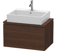 Duravit L-Cube Meuble sous-lavabo pour console, Compact, suspendu, 1 tiroir, 720x400x477mm, LC580106969, Couleur: Noyer brossé Placage bois véritable