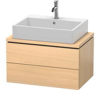 Duravit L-Cube Meuble sous-lavabo pour console, Compact, suspendu, 2 tiroirs, 720x400x477mm, LC580607171, Couleur: Placage chêne méditerranéen en bois véritable