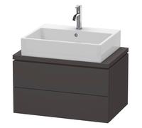 L-Cube Duravit vasque LC580608080 72 x 47,7 cm, graphite super mat, pour console, 2 tiroirs