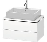 Duravit L-Cube Meuble sous-lavabo pour console, Compact, suspendu, 2 tiroirs, 720x400x477mm, LC580608484, Couleur: Blanc super mat Décor