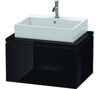 Duravit L-Cube meuble sous-lavabo pour console largeur 720mm, profondeur 547mm, 1 tiroir, LC581104040, Couleur: Laque noire brillante