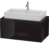 Duravit L-Cube meuble sous-lavabo pour console, largeur 920, profondeur 547mm, 2 tiroirs, LC581804040, Couleur: Laque noire brillante