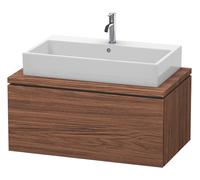 L-Cube Duravit vasque LC581302121 92 x 54,7 cm, noyer foncé, pour console, 1 coulissant
