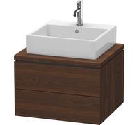 Duravit L-Cube Meuble sous-lavabo pour console, suspendu, 2 tiroirs, 620x400x547mm, LC581506969, Couleur: Noyer brossé Placage bois véritable