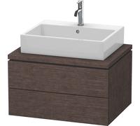 Duravit L-Cube Meuble sous-lavabo pour console, suspendu, 2 tiroirs, 720x400x547mm, LC581607272, Couleur: placage en chêne véritable brossé foncé