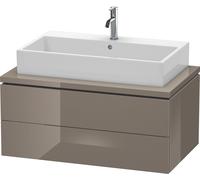 L-Cube Duravit vasque LC581808989 92 x 54,7 cm, gris flanelle brillant, pour console, 2 tiroirs