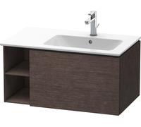 Duravit L-Cube Meuble sous-lavabo suspendu, 1 tiroir, étagère sur le côté, vasque à droite, 820x400x481mm, LC619207272, Couleur: placage en chêne véritable brossé foncé