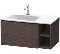 Duravit L-Cube Meuble sous-lavabo suspendu, 1 tiroir, étagère sur le côté, vasque à gauche, 820x400x481mm, LC619107272, Couleur: placage en chêne véritable brossé foncé