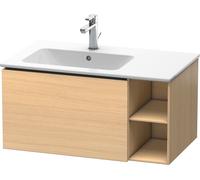 Duravit L-Cube Meuble sous-lavabo suspendu, 1 tiroir, étagère sur le côté, vasque à gauche, 820x400x481mm, LC619107171, Couleur: Placage chêne méditerranéen en bois véritable
