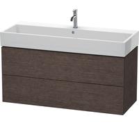 Duravit L-Cube Meuble sous-lavabo suspendu, 2 tiroirs, 118,4 x 45,9 cm, pour Vero Air 235012, LC627907272, Couleur: placage en chêne véritable brossé foncé