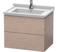 Duravit L-Cube Meuble sous-lavabo suspendu, 2 tiroirs, 670mm, pour Starck 3, LC626401111, Couleur: chêne cachemire placage bois véritable