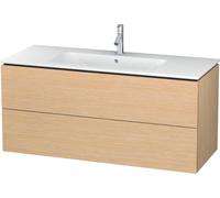 Duravit L-Cube Meuble sous-lavabo suspendu, 2 tiroirs, largeur : 1220mm, pour ME by Starck 233612, LC624301212, Couleur: Chêne brossé Placage bois véritable