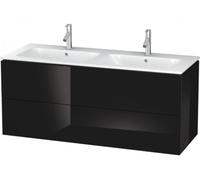 Duravit L-Cube Meuble sous-lavabo suspendu, 2 tiroirs, largeur : 1290mm, pour ME by Starck 233613, LC625804040, Couleur: Laque noire brillante