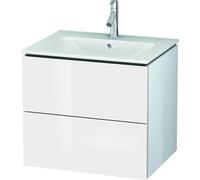 Duravit L-Cube Meuble sous-lavabo suspendu, 2 tiroirs, largeur : 620mm, pour ME by Starck 233663, LC624008585, Couleur: Laque brillante blanche