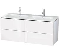 Duravit L-Cube Meuble sous-lavabo suspendu, 4 tiroirs, largeur : 1290mm, pour ME by Starck 233613, LC625904040, Couleur: Laque noire brillante