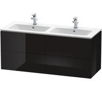 Duravit L-Cube Meuble sous-lavabo suspendu, 4 tiroirs, largeur : 1290mm, pour ME by Starck 233613, LC625904040, Couleur: Laque noire brillante