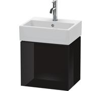 Duravit L-Cube Meuble sous-lavabo suspendu 43,4x34,1 cm, 1 porte, à charnières à droite, pour Vero Air 072445, LC6245R4040, Couleur: Laque noire brillante