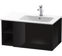 Duravit L-Cube Meuble sous-lavabo suspendu 82,0 x 48,1 cm, 1 tiroir, côté étagère, pour ME by Starck 234683 Cuve à droite, LC619204040, Couleur: Laque noire brillante