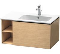 Duravit L-Cube Meuble sous-lavabo suspendu 82,0 x 48,1 cm, 1 tiroir, côté étagère, pour ME by Starck 234683 Cuve à droite, LC619201212, Couleur: Chêne brossé Placage bois véritable