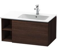 Duravit L-Cube Meuble sous-lavabo suspendu 82,0 x 48,1 cm, 1 tiroir, côté étagère, pour ME by Starck 234683 Cuve à droite, LC619205353, Couleur: Décor marron foncé