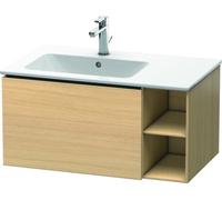 Duravit L-Cube Meuble sous-lavabo suspendu 82,0 x 48,1 cm, 1 tiroir, étagère latérale, pour ME by Starck 234583 Cuve à gauche, LC619107171, Couleur: Placage chêne méditerranéen en bois véritable
