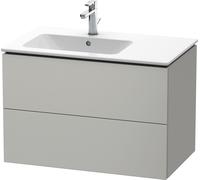 Duravit L-Cube Meuble sous-lavabo suspendu 82,0 x 48,1 cm, 2 tiroirs, pour ME by Starck 234583 Cuve à gauche, LC629100707, Couleur: Gris Béton