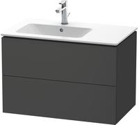 Duravit L-Cube Meuble sous-lavabo suspendu 82,0 x 48,1 cm, 2 tiroirs, pour ME by Starck 234583 Cuve à gauche, LC629104949, Couleur: Décor graphite mat