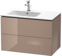 Duravit L-Cube Meuble sous-lavabo suspendu 82,0 x 48,1 cm, 2 tiroirs, pour ME by Starck 234583 Cuve à gauche, LC629108686, Couleur: Laque Cappuccino haute brillance