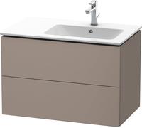 Duravit L-Cube Meuble sous-lavabo suspendu 82,0 x 48,1 cm, 2 tiroirs, pour ME par Starck 234683 Cuvette à droite, LC629204343, Couleur: Décor basalte mat