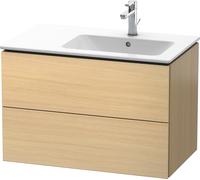 Duravit L-Cube Meuble sous-lavabo suspendu 82,0 x 48,1 cm, 2 tiroirs, pour ME par Starck 234683 Cuvette à droite, LC629207171, Couleur: Placage chêne méditerranéen en bois véritable