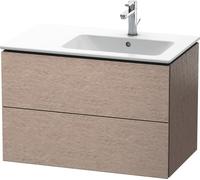 Duravit L-Cube Meuble sous-lavabo suspendu 82,0 x 48,1 cm, 2 tiroirs, pour ME par Starck 234683 Cuvette à droite, LC629201111, Couleur: chêne cachemire placage bois véritable