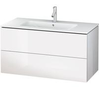 Duravit L-Cube Meuble sous-lavabo suspendu, largeur 1020mm, profondeur 481, 2 tiroirs, adapté "Me by Starck" Article 233610, LC624202222, Couleur: Décor blanc brillant
