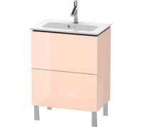 Duravit L-Cube Meuble sous-lavabo vertical Compact, 2 tiroirs, largeur : 620mm, pour ME by Starck 234263, LC667301010, Couleur: Laque haute brillance Abricot Pearl