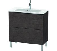 Duravit L-Cube Meuble sous-lavabo vertical Compact, 2 tiroirs, largeur : 820mm, pour moi par Starck 234283, Coloris: placage en chêne véritable brossé foncé - LC667407272