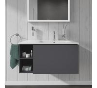 Duravit Meuble sous-vasque L-Cube LC619204949 82×48,1×40cm, vasque à droite, graphite mat
