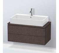 L-Cube Duravit vasque LC580807272 92 x 47,7 cm, chêne foncé brossé, pour console, 2 tiroirs