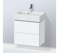 Duravit L-Cube meuble-lavabo mural Compact, 2 tiroirs, largeur : 584mm, pour Vero Air 236860, Coloris: DÃ©cor blanc mat - LC621901818