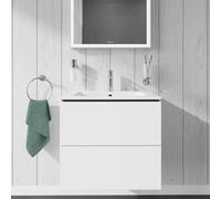 Duravit L-Cube Meuble sous-lavabo suspendu, 2 tiroirs, largeur : 620mm, pour ME by Starck 233663, LC624001818, Couleur: Décor blanc mat
