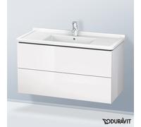 Duravit Vasque L-Cube LC626602222 102 x 46,9 cm blanc brillant, 2 tiroirs, suspendue