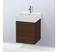 L-Cube Duravit vasque LC627406969 48,4 x 45,9 cm, noyer brossé, 2 tiroirs, suspendu